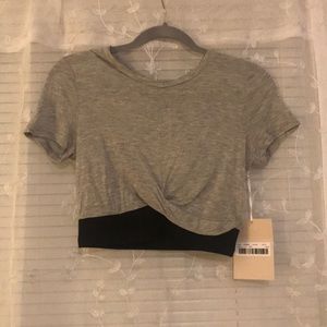 Grey/black crop top